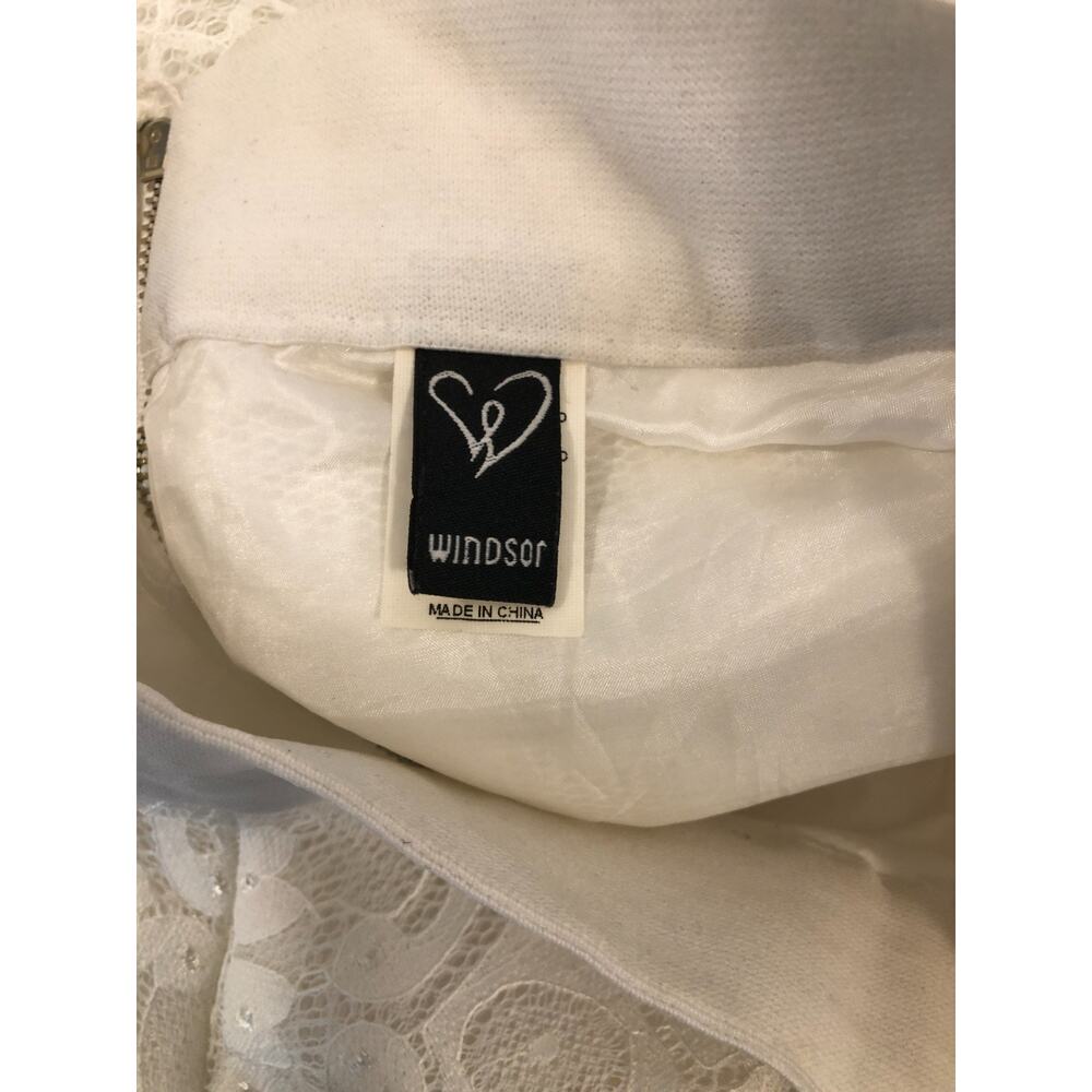 Windsor Skirt Women Sm Off White Embroidered Floral Nostalgia Cocktail Old Money - Picture 5 of 6